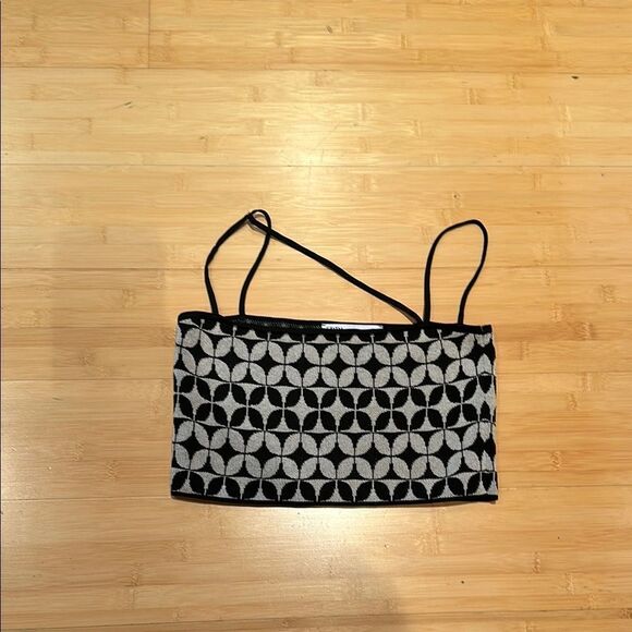 Zara Black and White Patterned Women's Top - Picture 3 of 4